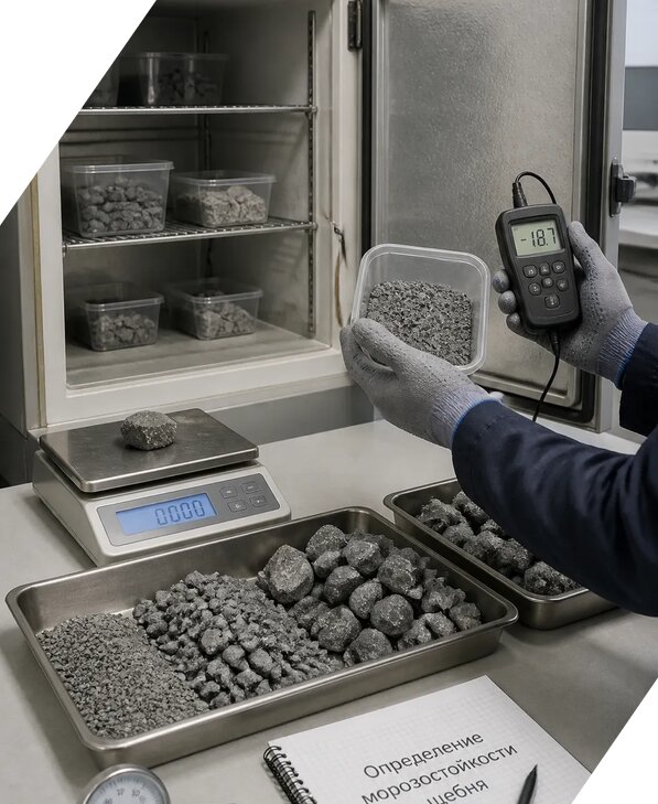 Определение морозостойкости щебня в Минусинске от 3556 р. | ЭкспертизаРоссия